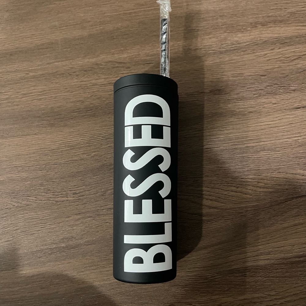 “Blessed” Skinny 18oz Tumblr - New